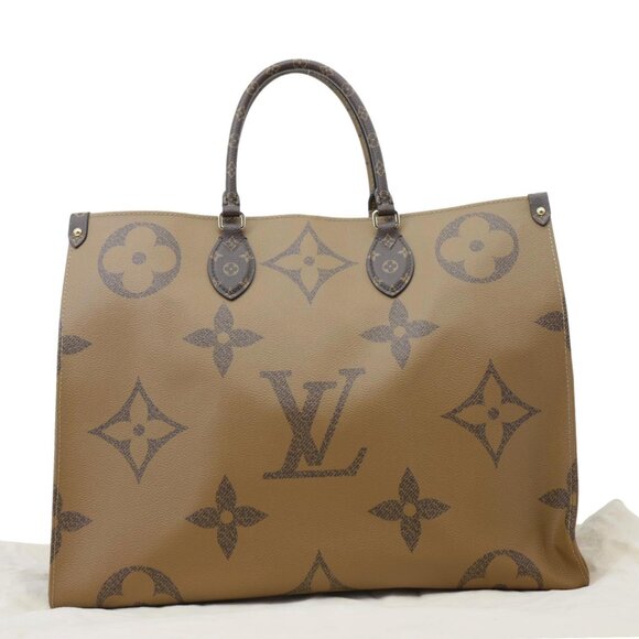 Louis Vuitton Onthego GM Giant Monogram Canvas Tote Bag Brown - Picture 3 of 11